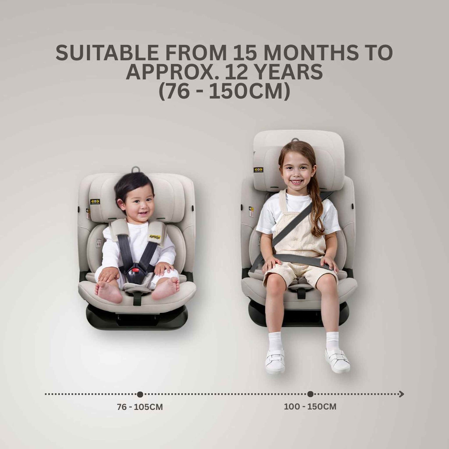 Jovikids CICI TT i-Size Child Seat 76–150cm - Milkstone
