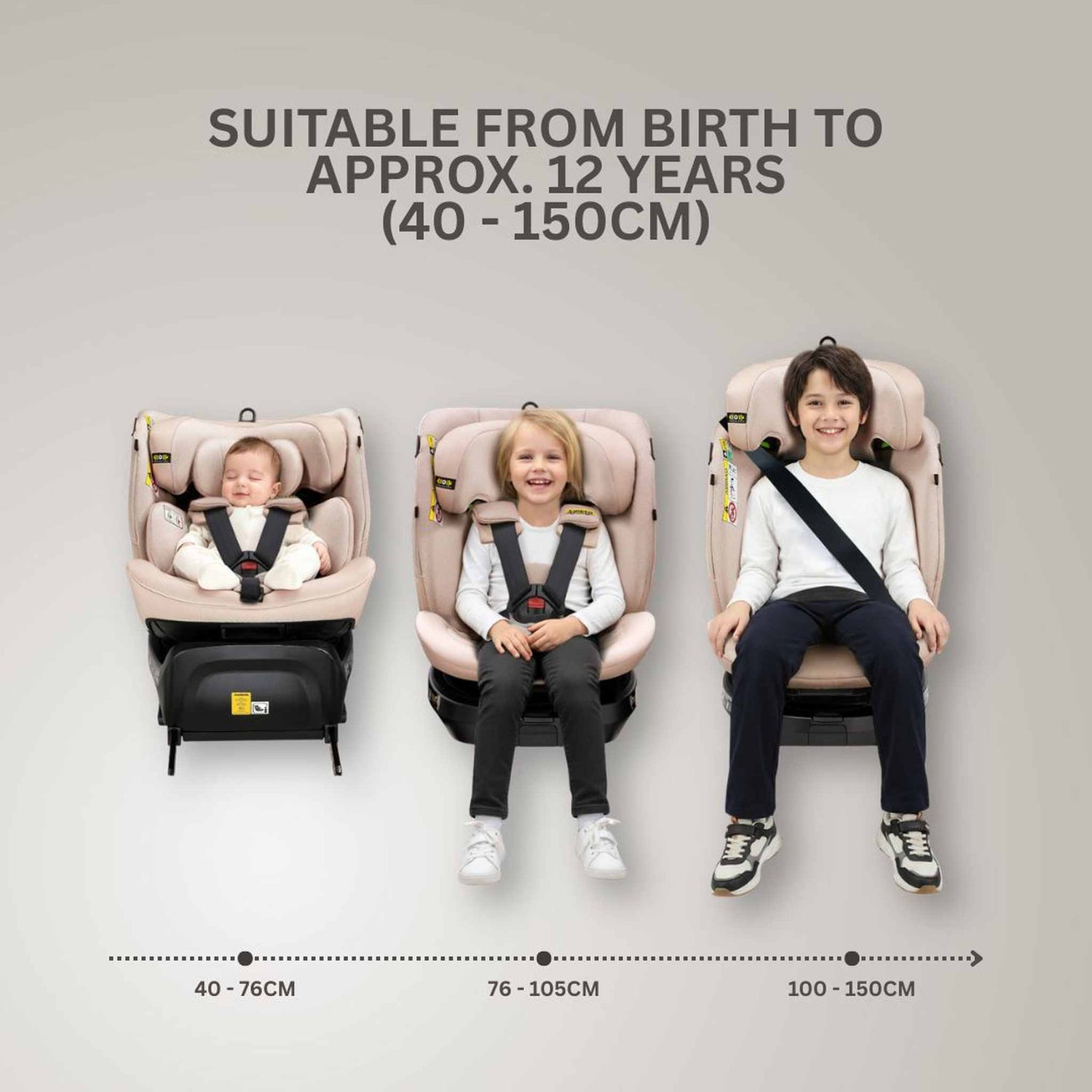 JoviKids Ranger TT 360 Spin ISOFIX Car Seat R129 i-Size Birth to 12 Years Rosewood