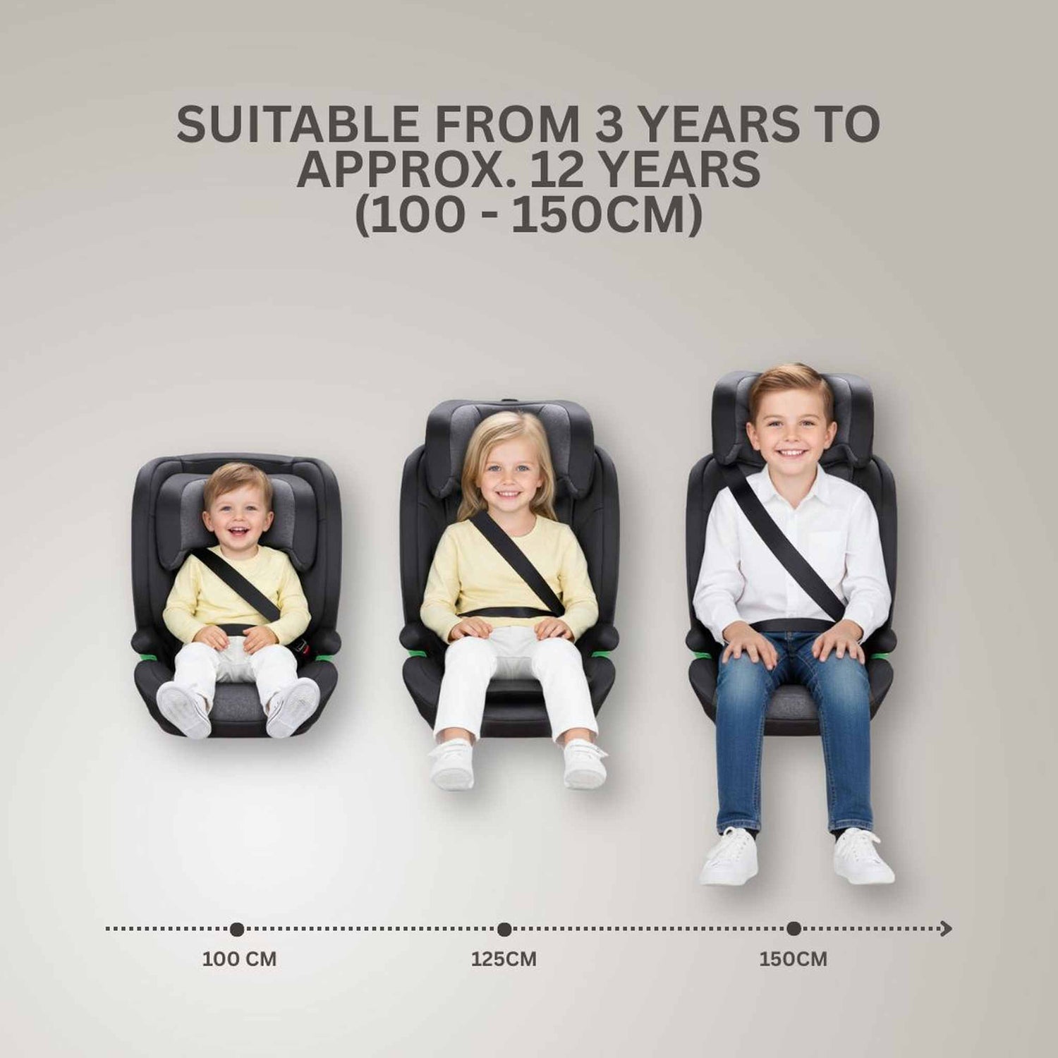 JoviKids Leon ISOFIX Booster Car Seat R129 i-Size Group 2/3 15 Months to 12 Years Twilight