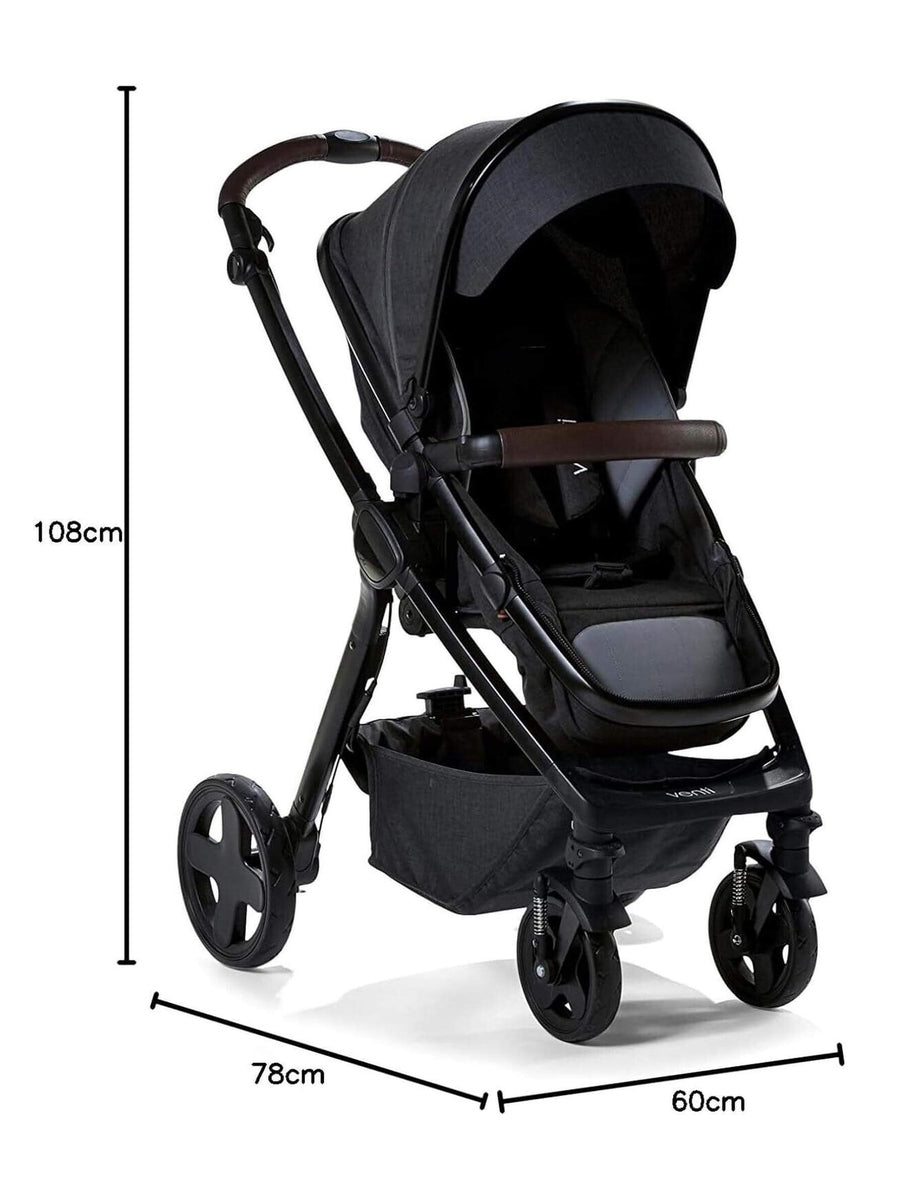 Baby Elegance Venti 2 in 1 Pushchair Stroller Carrycot Travel System- Black Baby Elegance Mama's Joy