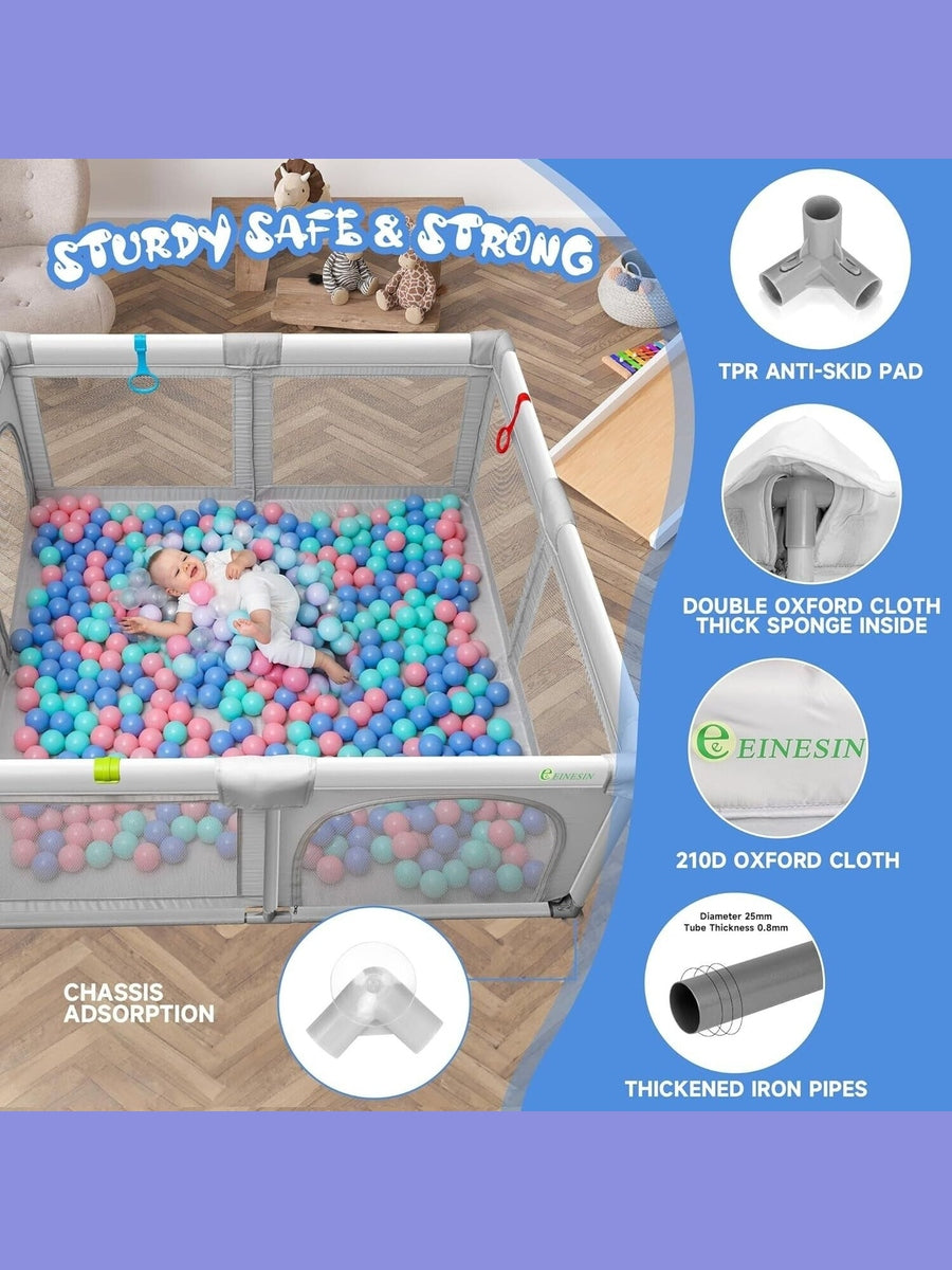 Baby Playpen for Babies and Toddlers Safety Playard with Anti-Collision Foam Einesin Mama's Joy