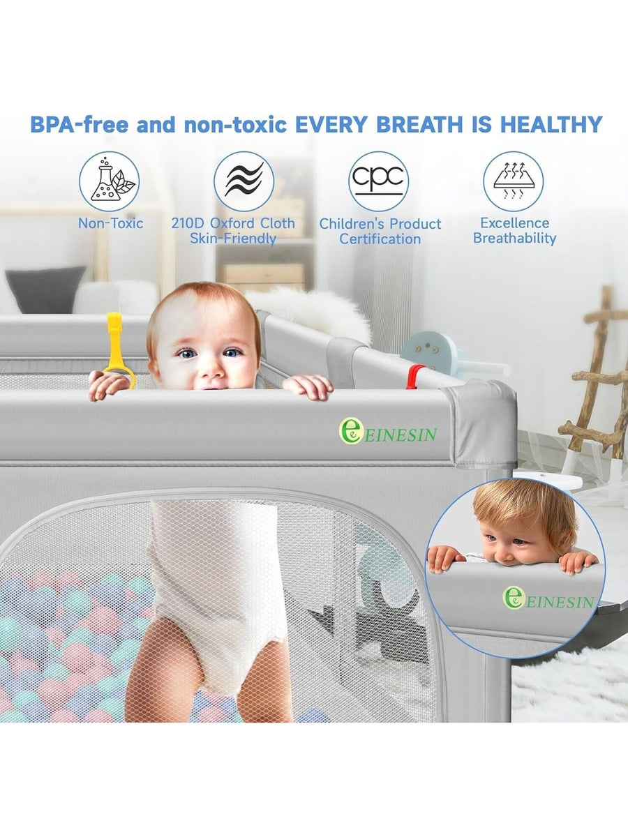 Baby Playpen for Babies and Toddlers Safety Playard with Anti-Collision Foam Einesin Mama's Joy