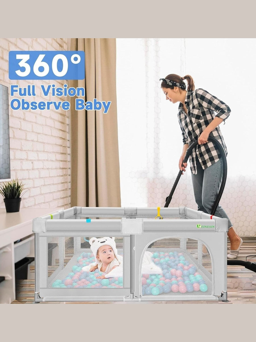 Baby Playpen for Babies and Toddlers Safety Playard with Anti-Collision Foam Einesin Mama's Joy