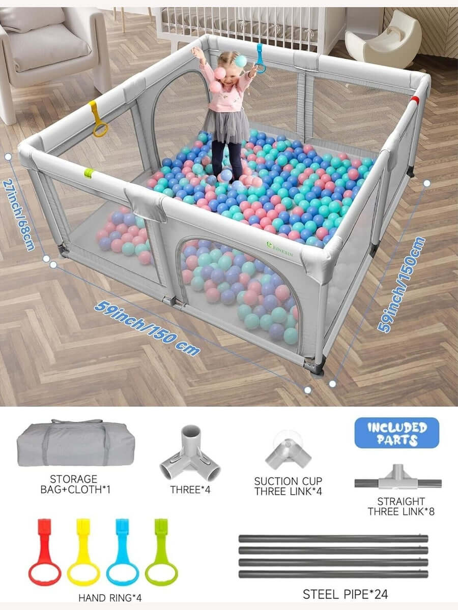 Baby Playpen for Babies and Toddlers Safety Playard with Anti-Collision Foam Einesin Mama's Joy