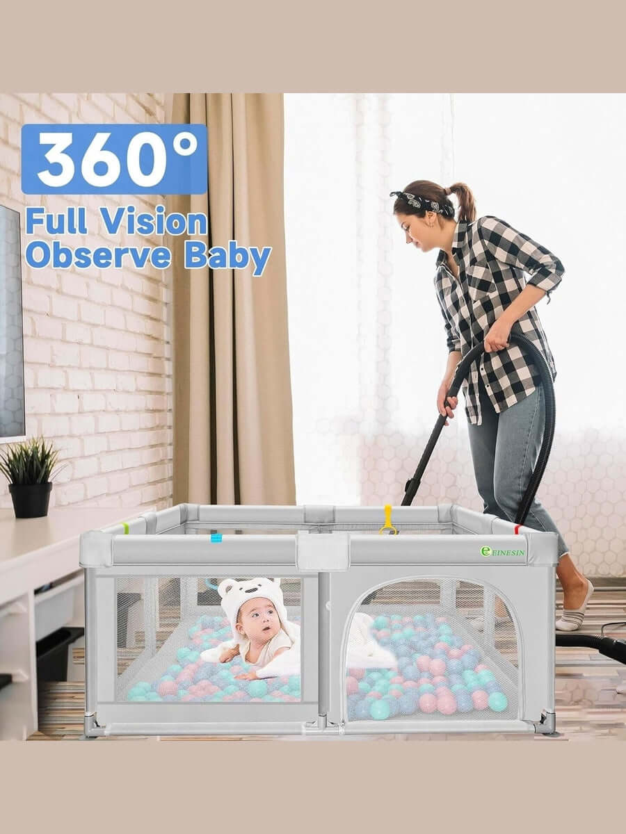 Baby Playpen for Babies and Toddlers Safety Playard with Anti-Collision Foam Einesin Mama's Joy