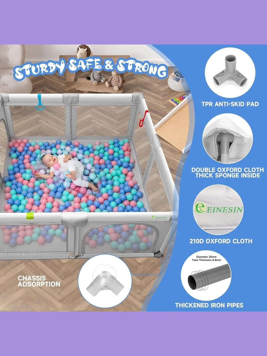 Baby Playpen for Babies and Toddlers Safety Playard with Anti-Collision Foam Einesin Mama's Joy