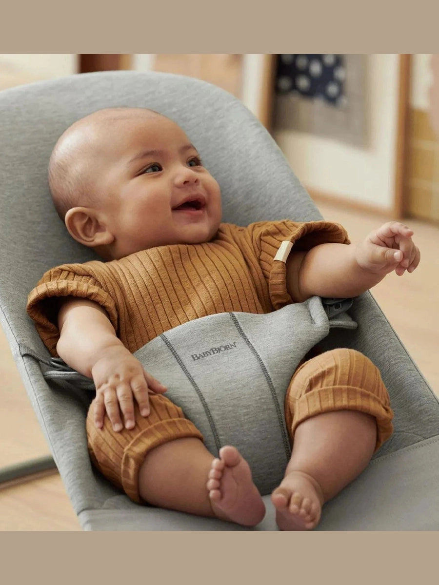 BabyBjorn Bouncer Bliss – 3D Jersey Light Grey | Ergonomic Baby Bouncer & Chair BabyBjorn Mama's Joy