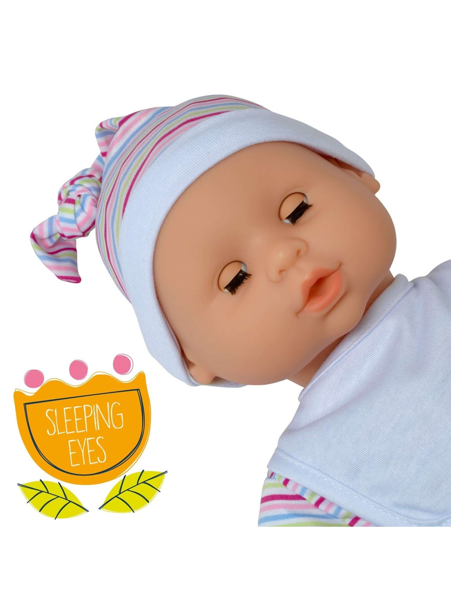Dollsworld Baby Babble 38cm Soft Bodied Doll with 16 Baby Sounds & Sleeping Eyes - Ideal for Toddlers 18+ Months John Adams Mama's Joy