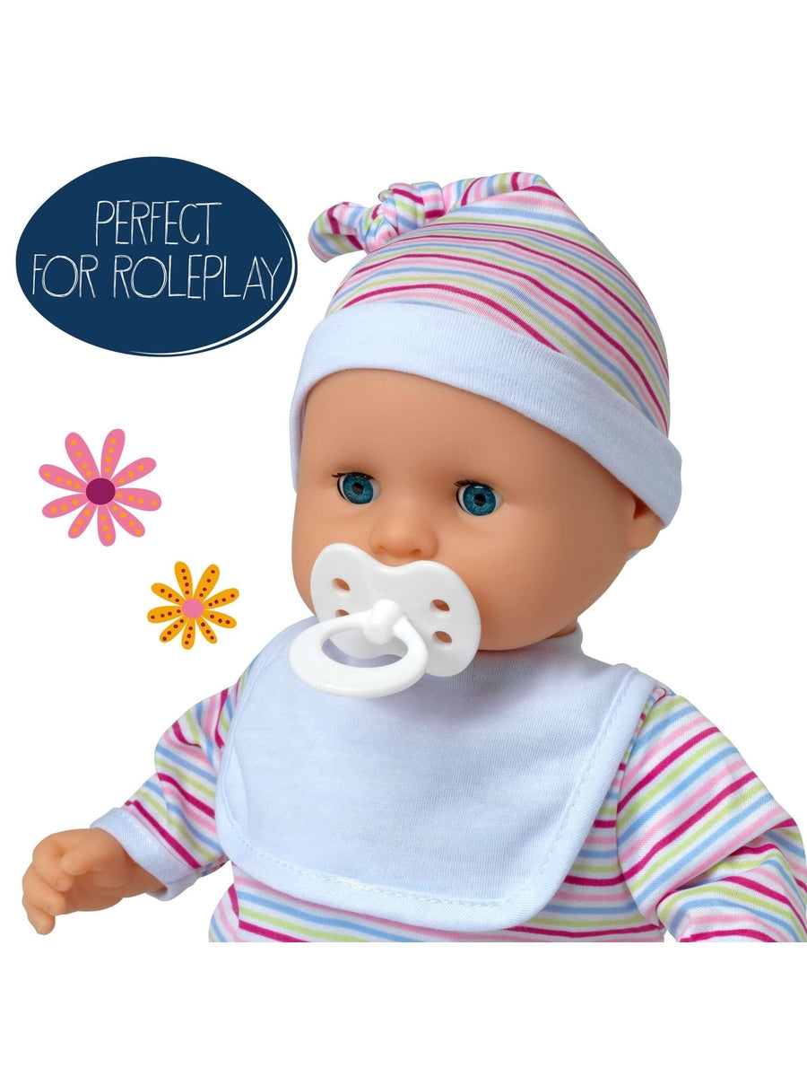 Dollsworld Baby Babble 38cm Soft Bodied Doll with 16 Baby Sounds & Sleeping Eyes - Ideal for Toddlers 18+ Months John Adams Mama's Joy