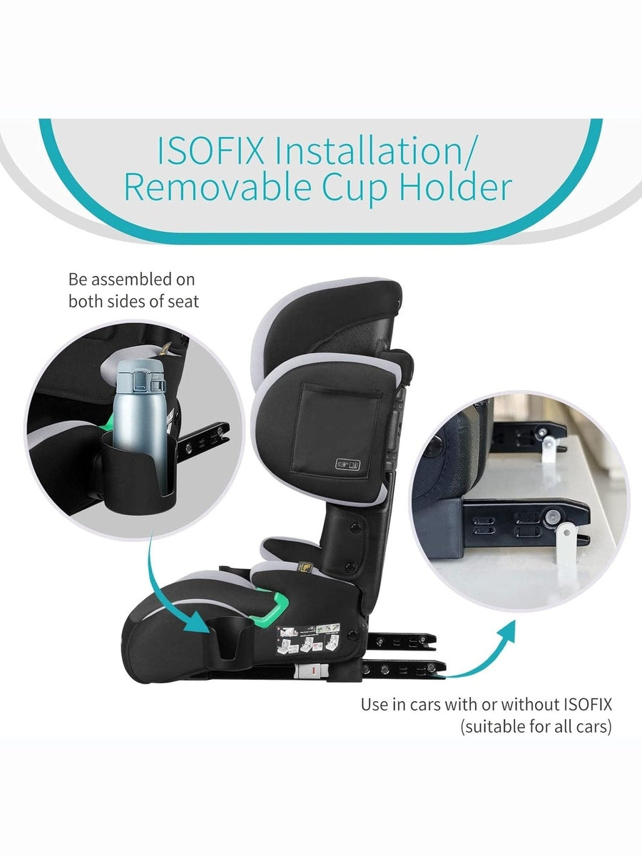 Globalkids Toddler i-Size High Back Booster Car Seat ISOFIX Black Globalkids Mama's Joy