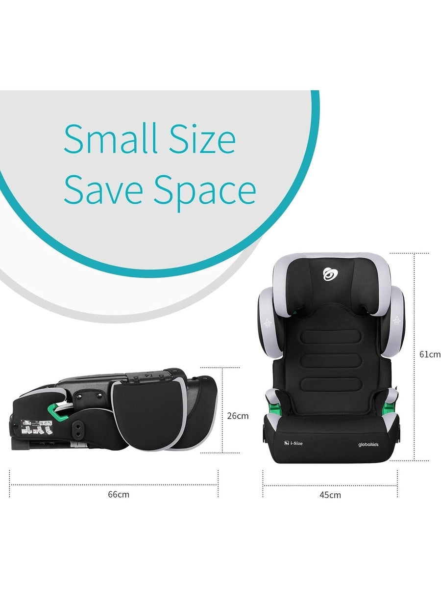 Globalkids Toddler i-Size High Back Booster Car Seat ISOFIX Black Globalkids Mama's Joy