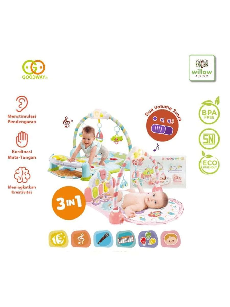 Goodway - Go!Go! Baby Play Mat Piano Gym Activity Toys Blue for 3 Months Goodway Mama's Joy