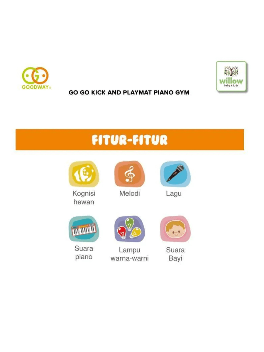 Goodway - Go!Go! Baby Play Mat Piano Gym Activity Toys Blue for 3 Months Goodway Mama's Joy