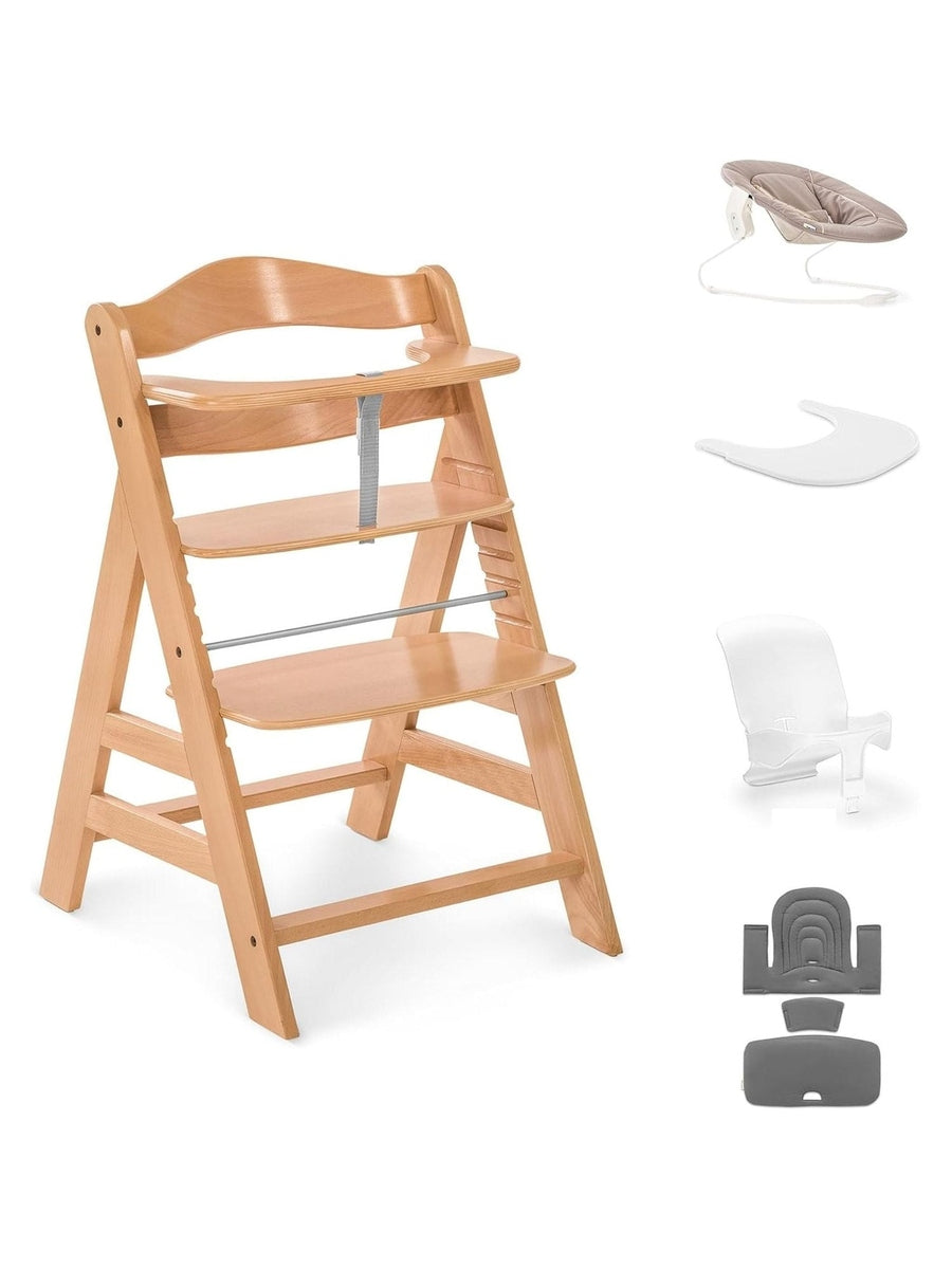 Hauck Alpha+ Economy Bundle Wooden High Chair - Beech Natural Hauck Mama's Joy