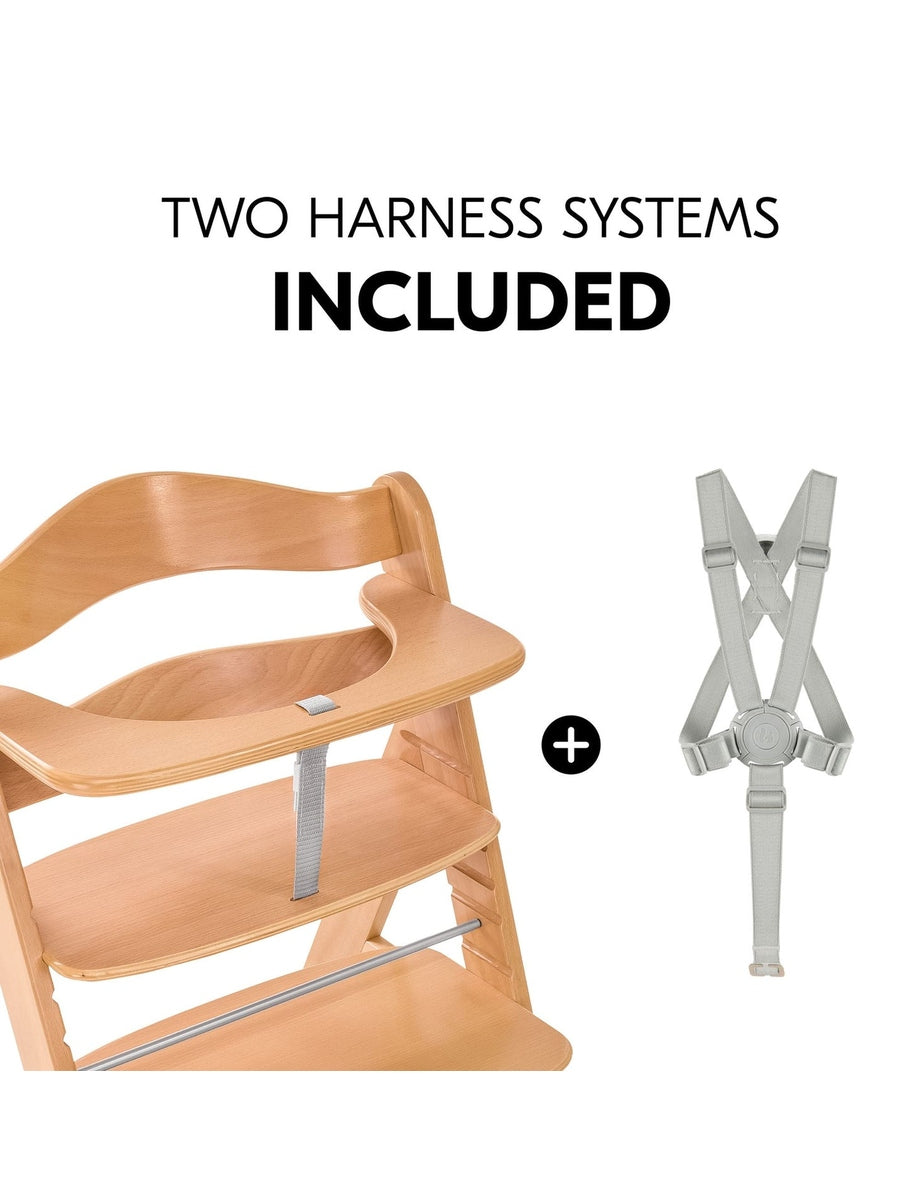 Hauck Alpha+ Economy Bundle Wooden High Chair - Beech Natural