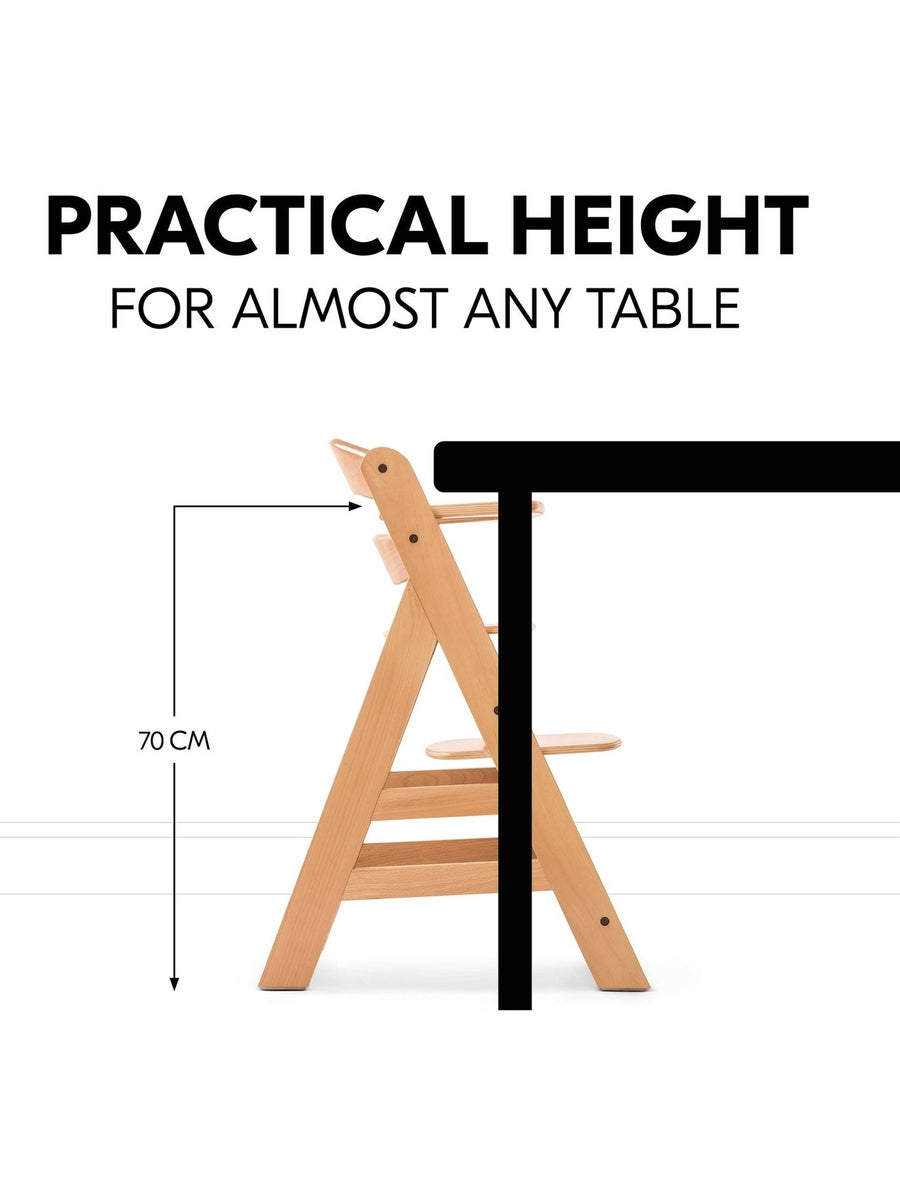 Hauck Alpha+ Economy Bundle Wooden High Chair - Beech Natural