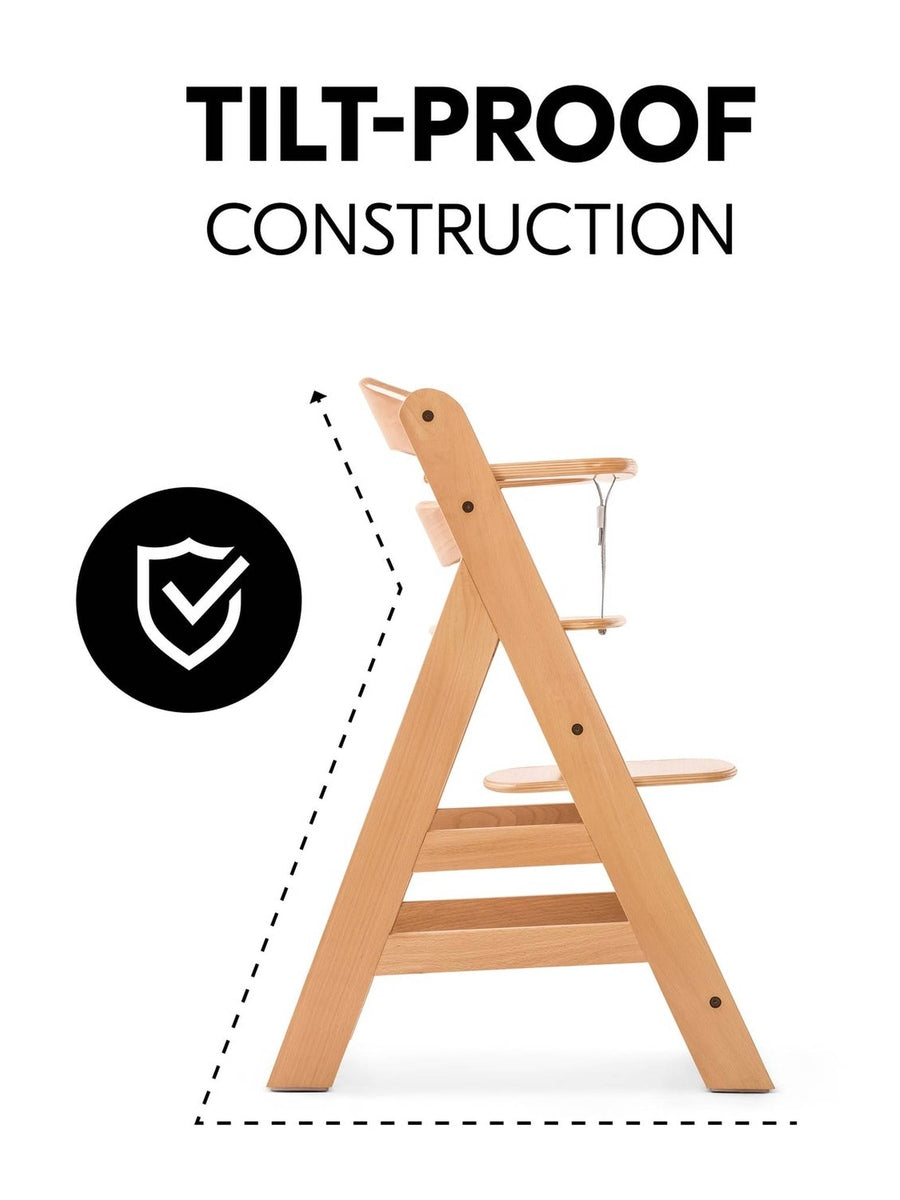 Hauck Alpha+ Economy High Chair Bundle - Wooden High Chair - Beech Natural Hauck Mama's Joy