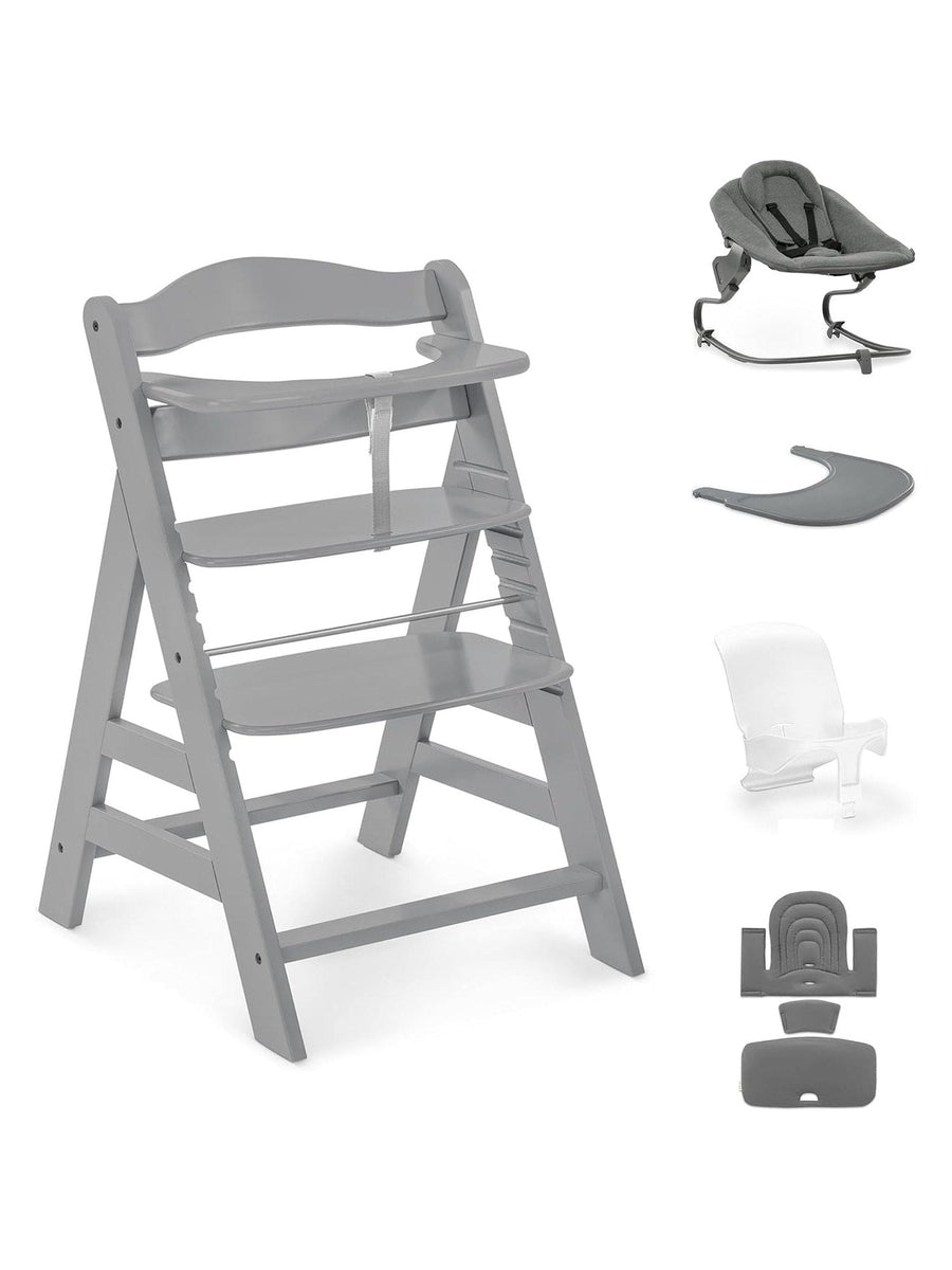 Hauck Alpha+ Premium Bundle Grey High Chair - Beech Grey Hauck Mama's Joy