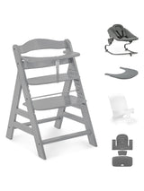 Hauck Alpha+ Premium Bundle Wooden High Chair - Beech Grey Hauck Mama's Joy
