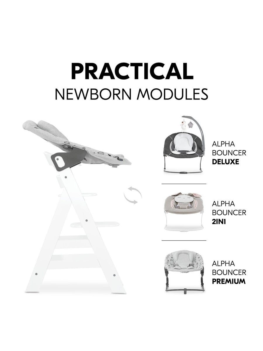 Hauck Alpha+ Premium Bundle Wooden High Chair - Beech White Hauck Mama's Joy