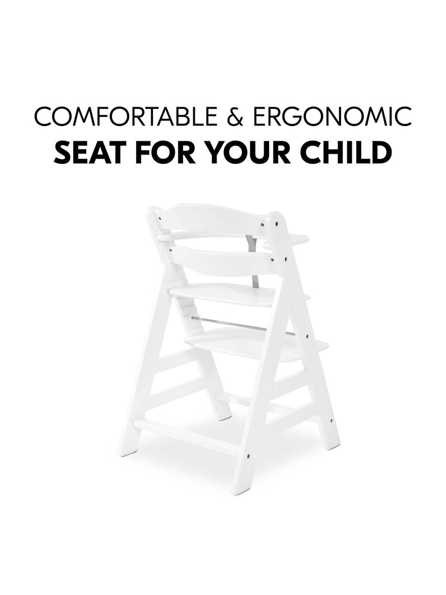 Hauck Alpha+ Premium Bundle Wooden High Chair - Beech White