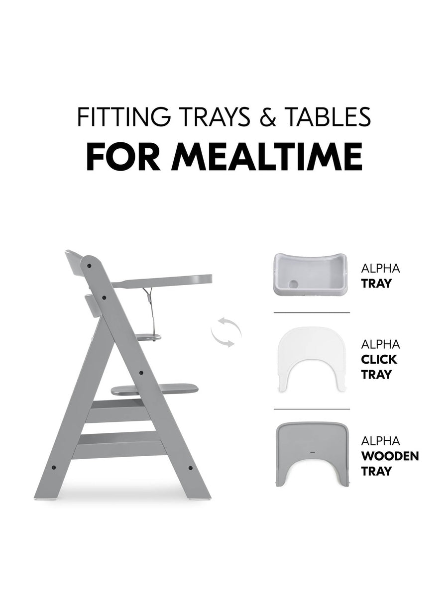 Hauck Alpha+ Premium Bundle Wooden High Chair - Beech Grey Hauck Mama's Joy