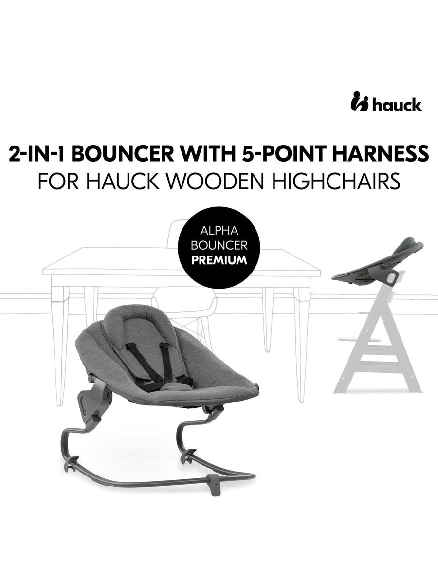 Hauck Alpha+ Premium Bundle Wooden High Chair - Beech Grey