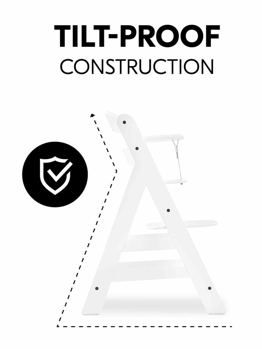 Hauck Alpha+ Premium Bundle Wooden High Chair - Beech White