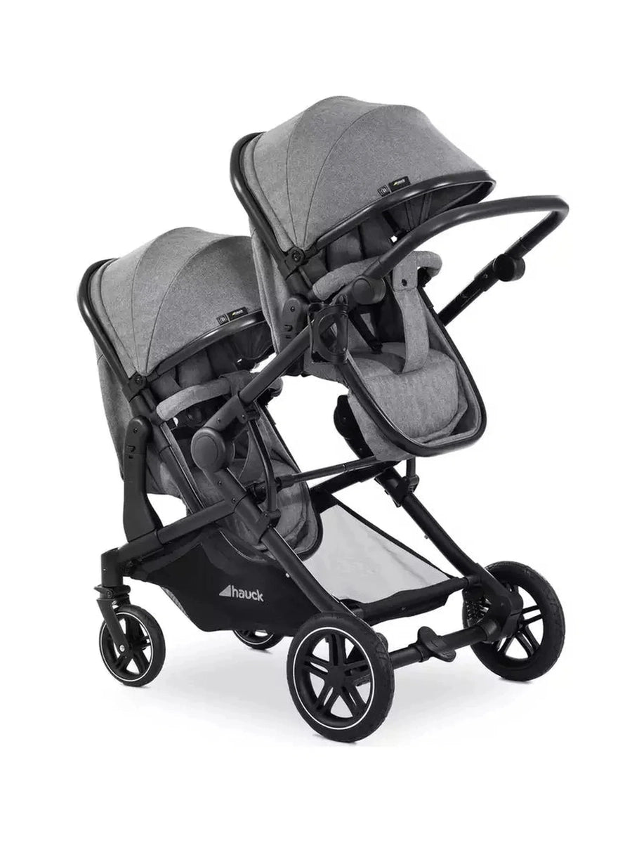 Hauck Atlantic Twin Pushchair – Grey | Convertible Twin Pram & Pushchair with Universal Car Seat Compatibility Hauck Mama's Joy