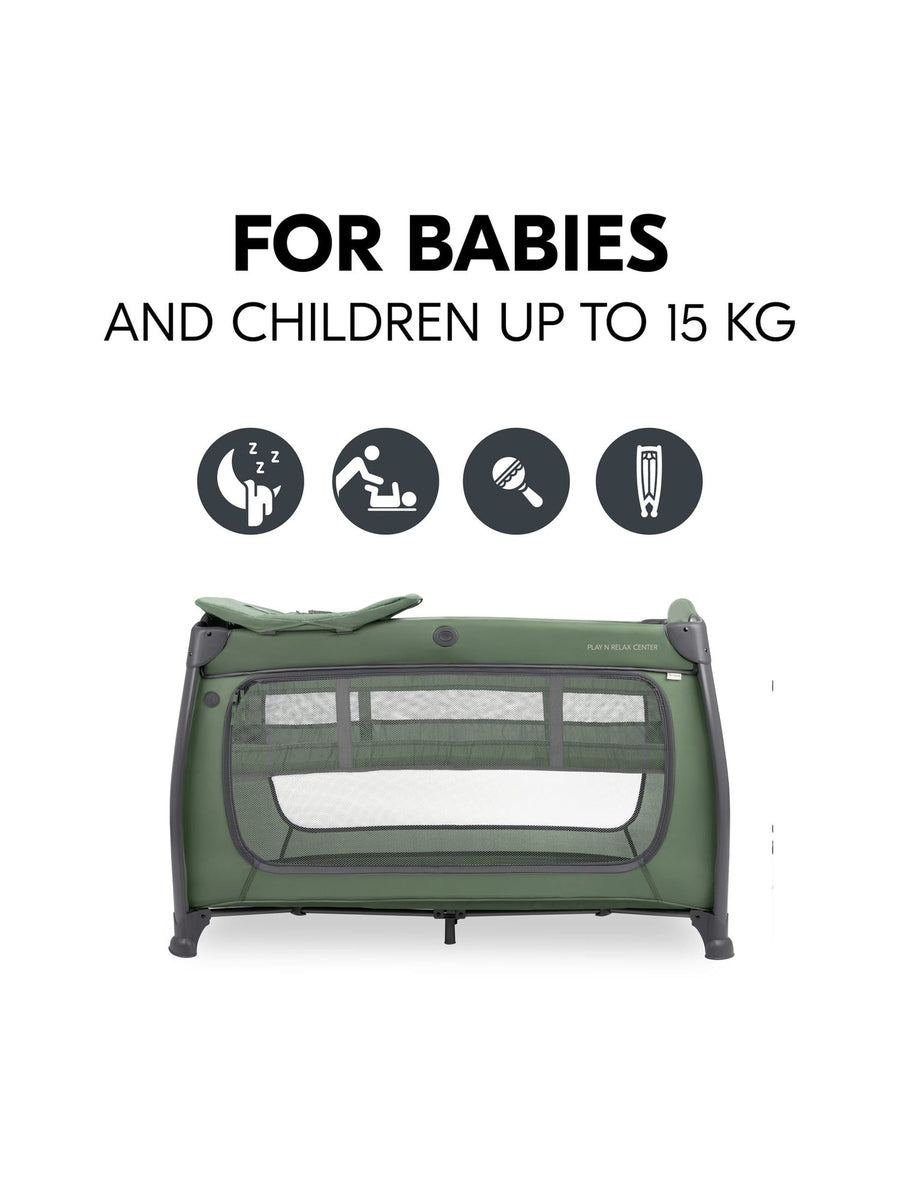 Hauck Play N Relax Center Travel Cot - Dark Green Hauck Mama's Joy