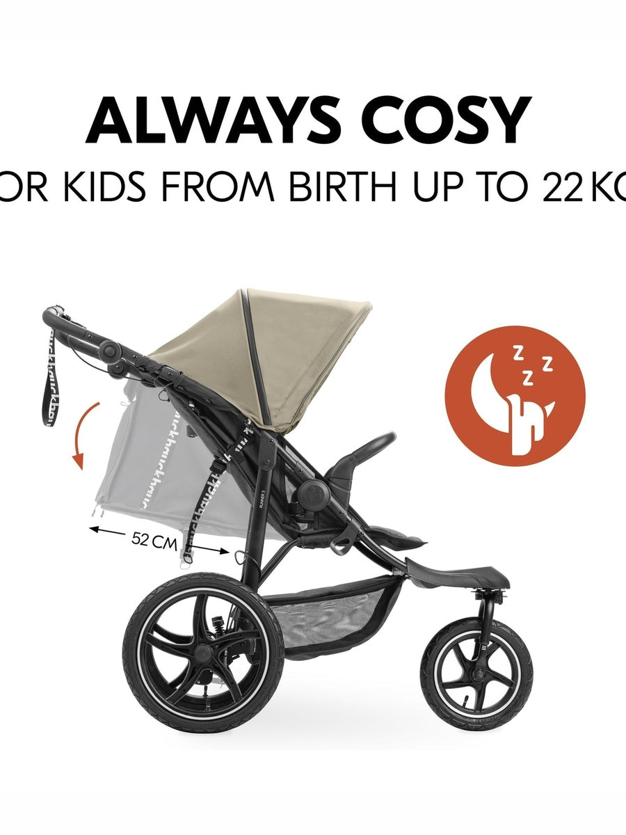 Hauck Runner 3 - All-Terrain Pushchair with Handbrake & Air Wheels - Olive Hauck Mama's Joy