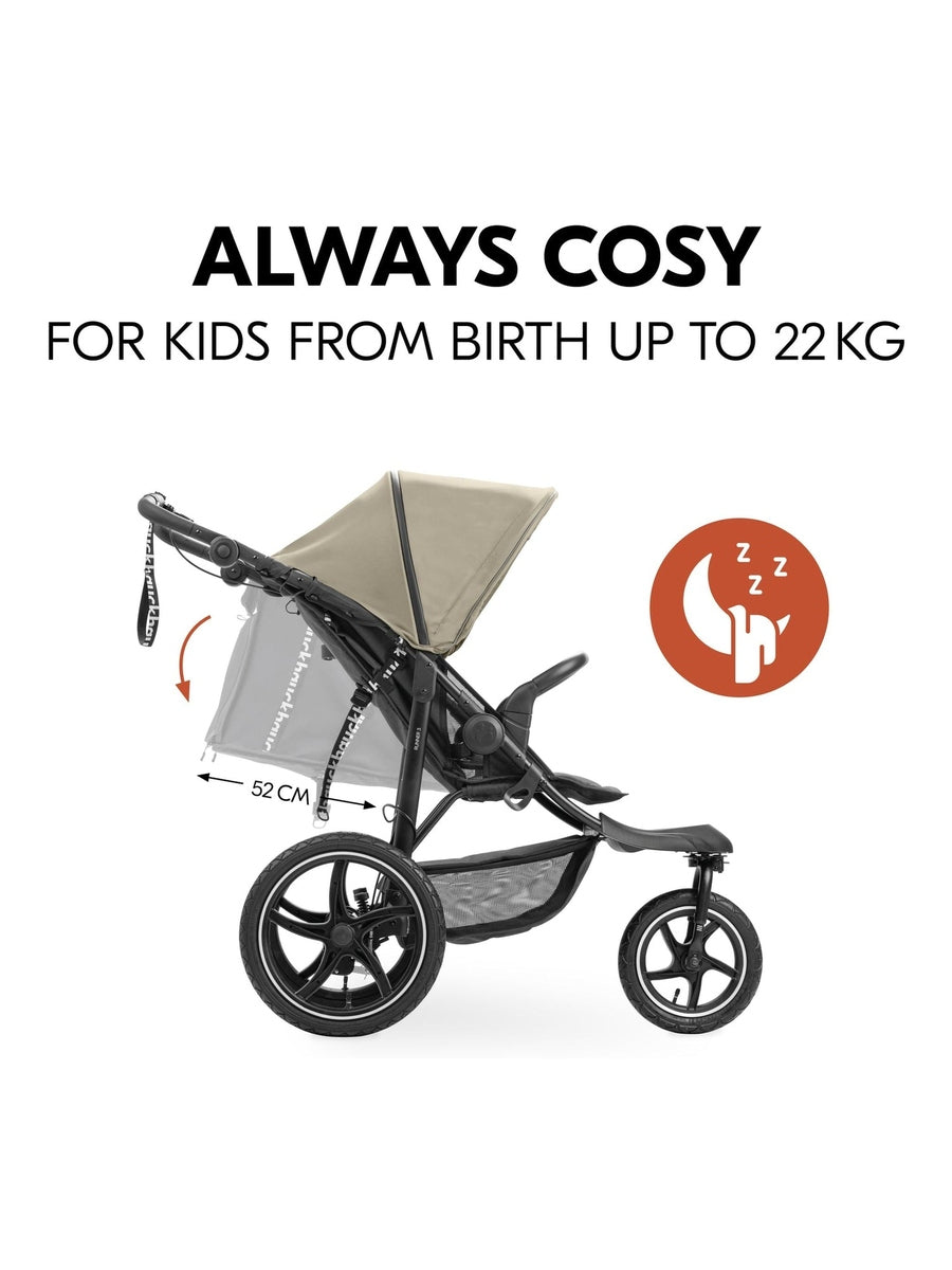 Hauck Runner 3 All-Terrain Pushchair with Handbrake and Air Wheels - Olive Hauck Mama's Joy