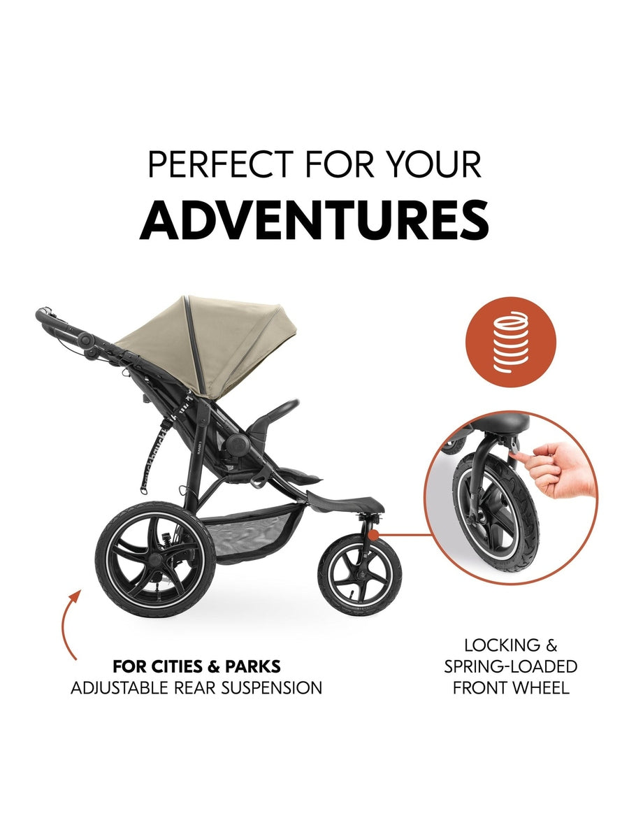 Hauck Runner 3 All-Terrain Pushchair with Handbrake and Air Wheels - Olive Hauck Mama's Joy