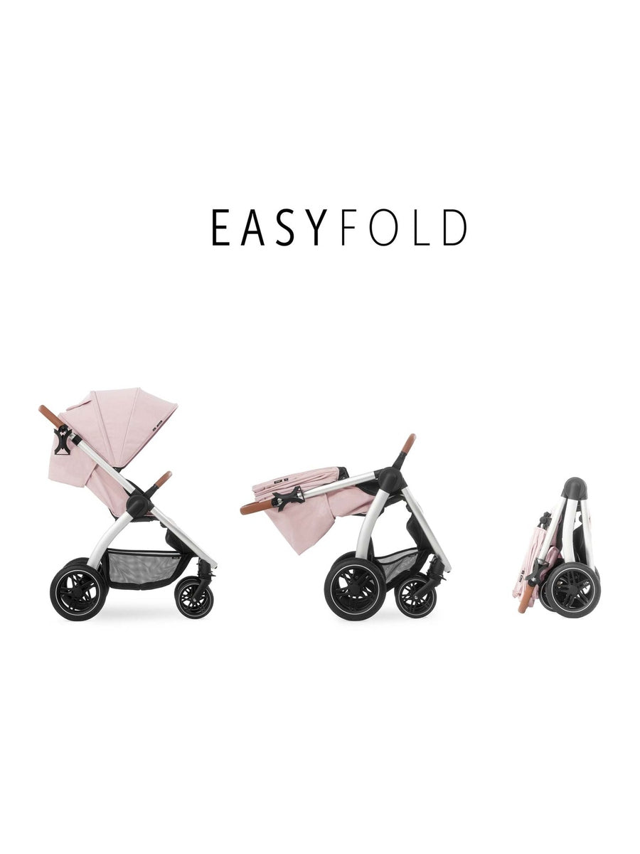 Hauck Uptown Pushchair Stroller Extra Large Seat for All Terrains with Raincover Melange Rose Hauck Mama's Joy