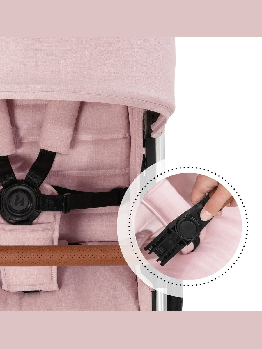 Hauck Uptown Pushchair Stroller Extra Large Seat for All Terrains with Raincover Melange Rose Hauck Mama's Joy