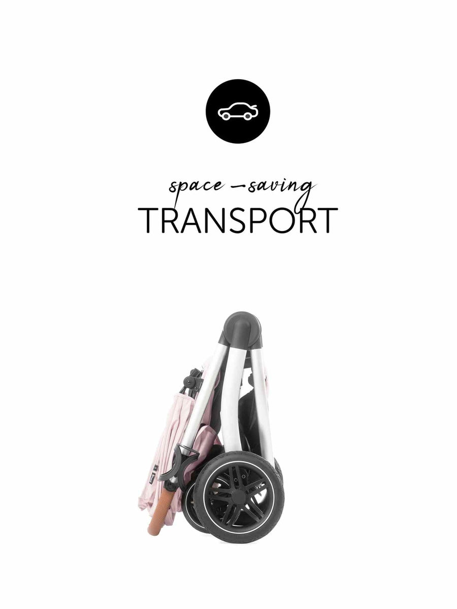 Hauck Uptown Pushchair Stroller Extra Large Seat for All Terrains with Raincover Melange Rose Hauck Mama's Joy