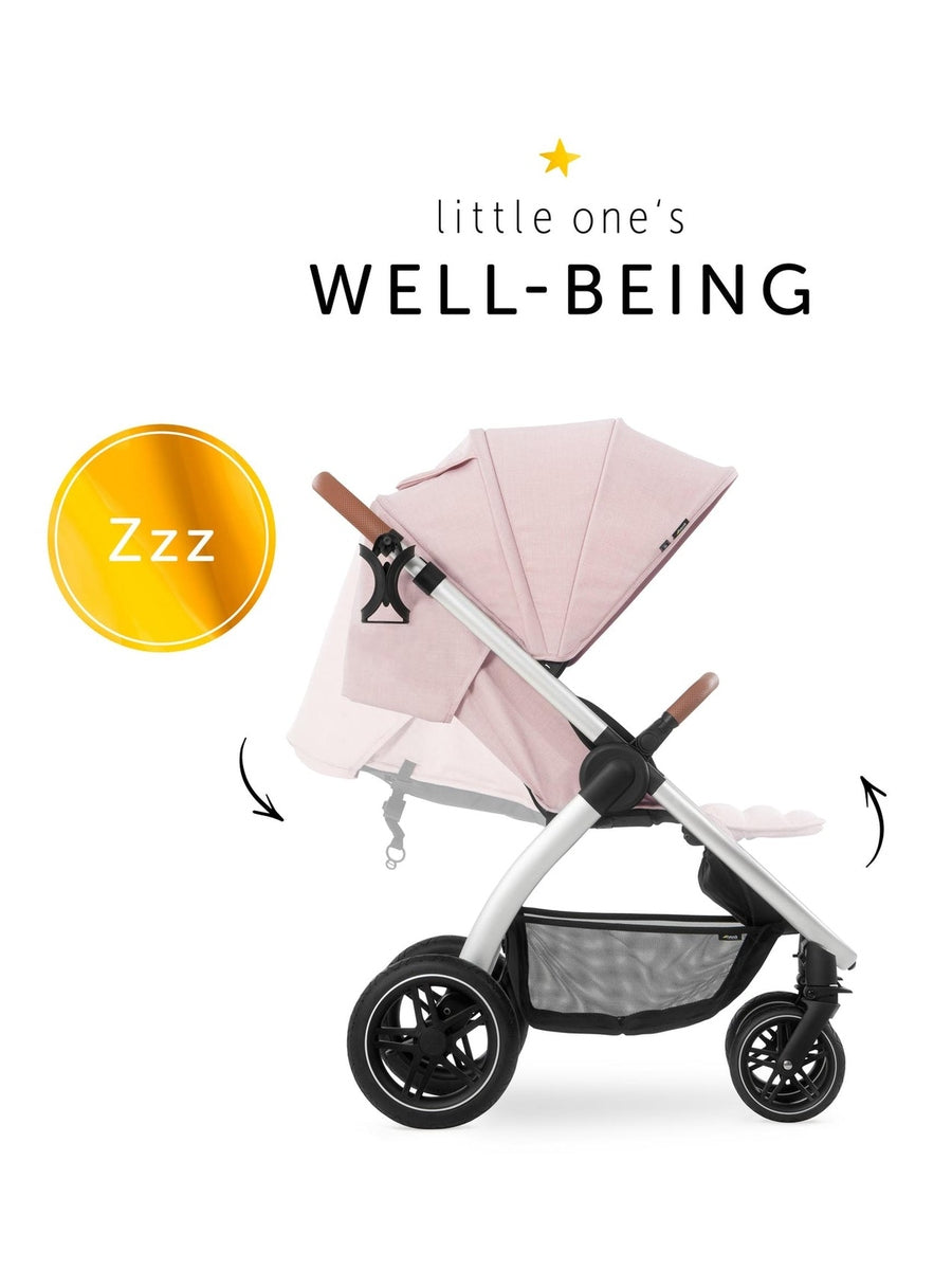 Hauck Uptown Pushchair Stroller Extra Large Seat for All Terrains with Raincover Melange Rose Hauck Mama's Joy