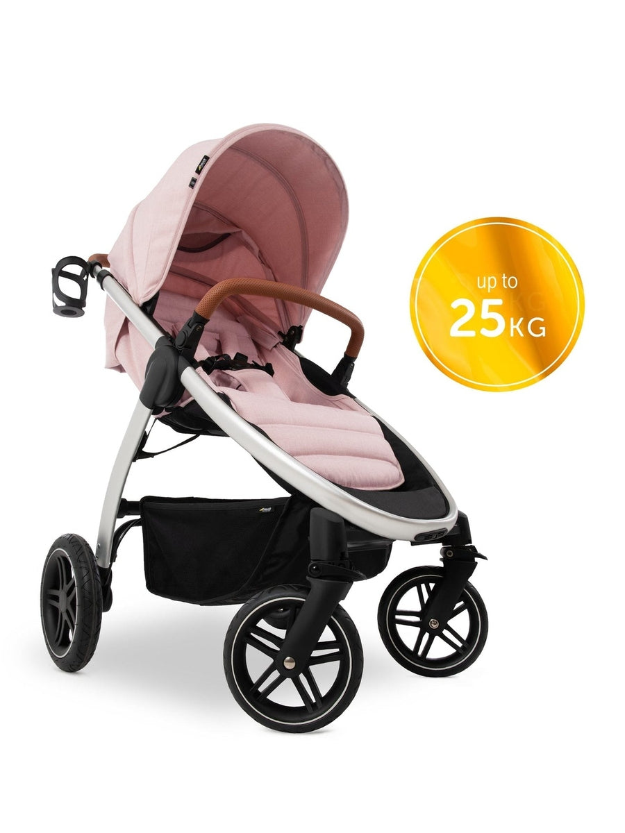 Hauck Uptown Pushchair Stroller Extra Large Seat for All Terrains with Raincover Melange Rose Hauck Mama's Joy