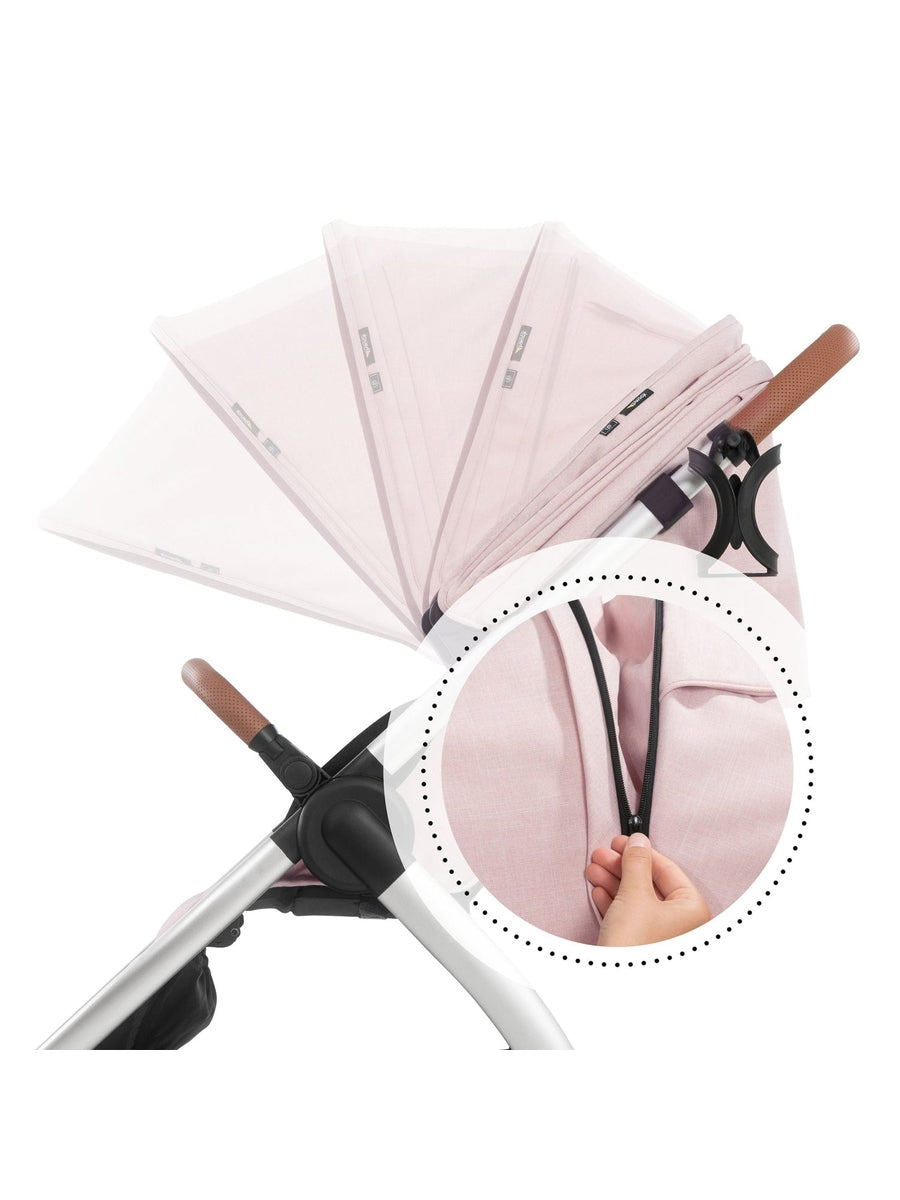 Hauck Uptown Pushchair Stroller Extra Large Seat for All Terrains with Raincover Melange Rose Hauck Mama's Joy