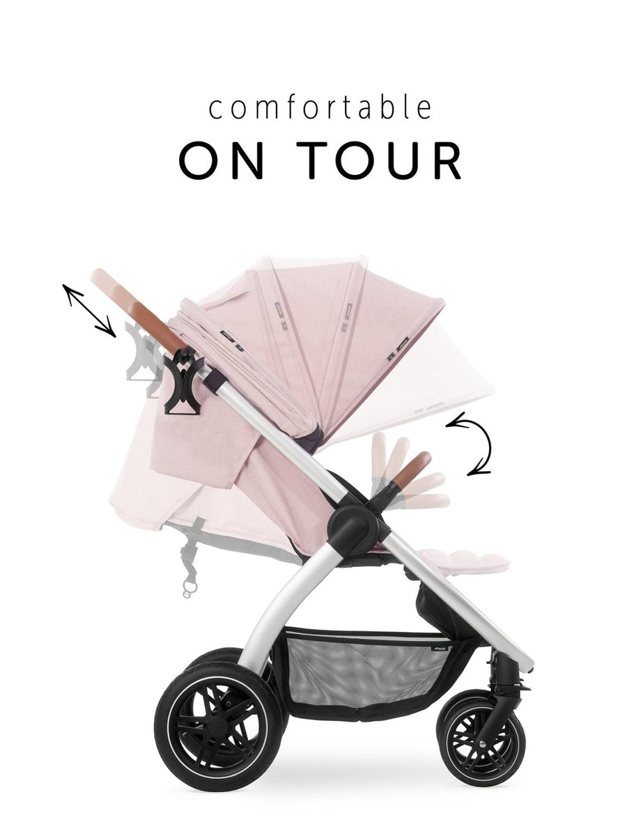 Hauck Uptown Pushchair Stroller Extra Large Seat for All Terrains with Raincover Melange Rose Hauck Mama's Joy
