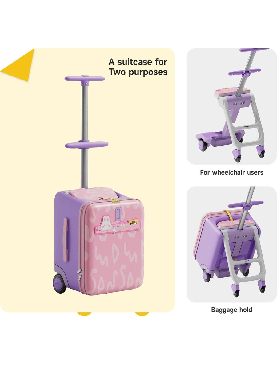 JoviKids 3-in-1 Ride On Luggage – JoyRide Kids Suitcase & Stroller- Pink Jovikids Mama's Joy