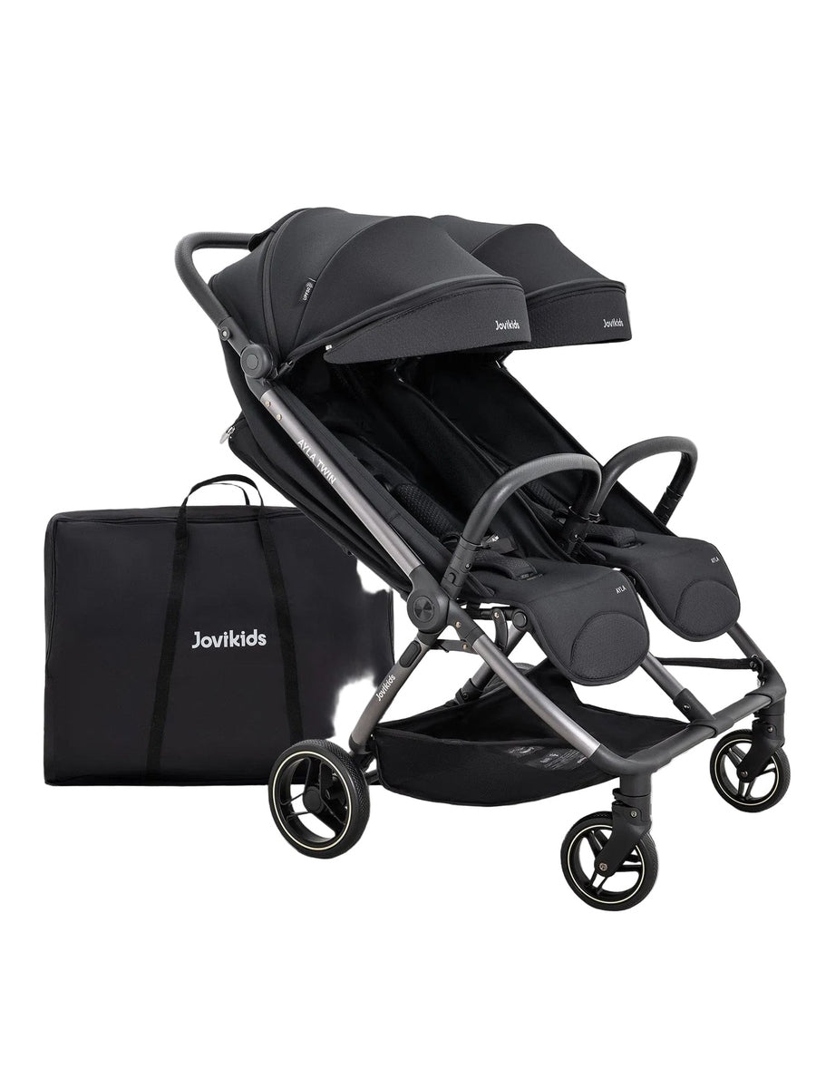 JoviKids Ayla Twin Pushchair – Lightweight Double Stroller with Compact Fold Black Jovikids Mama's Joy