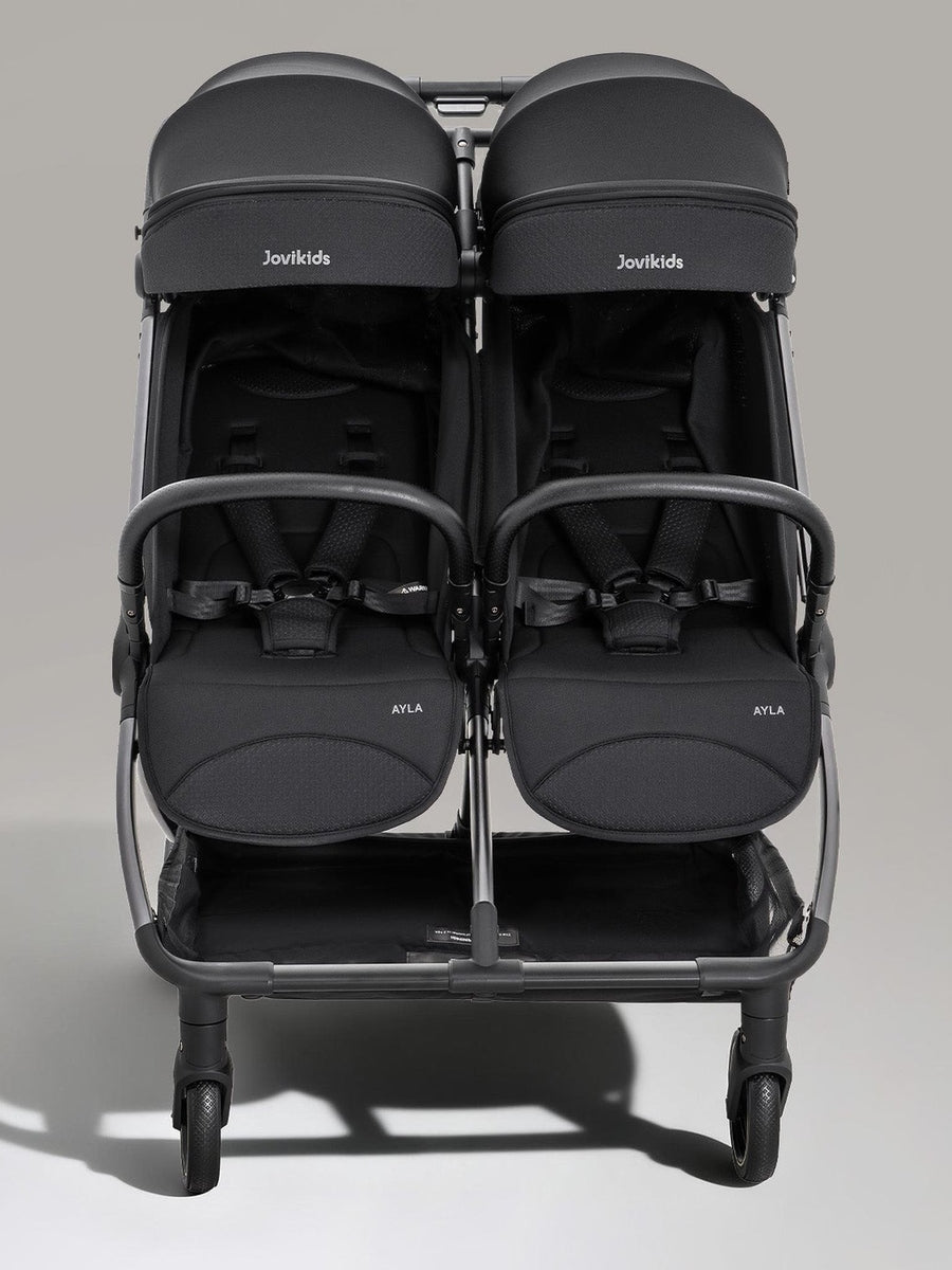 JoviKids Ayla Twin Pushchair – Lightweight Double Stroller with Compact Fold Black Jovikids Mama's Joy