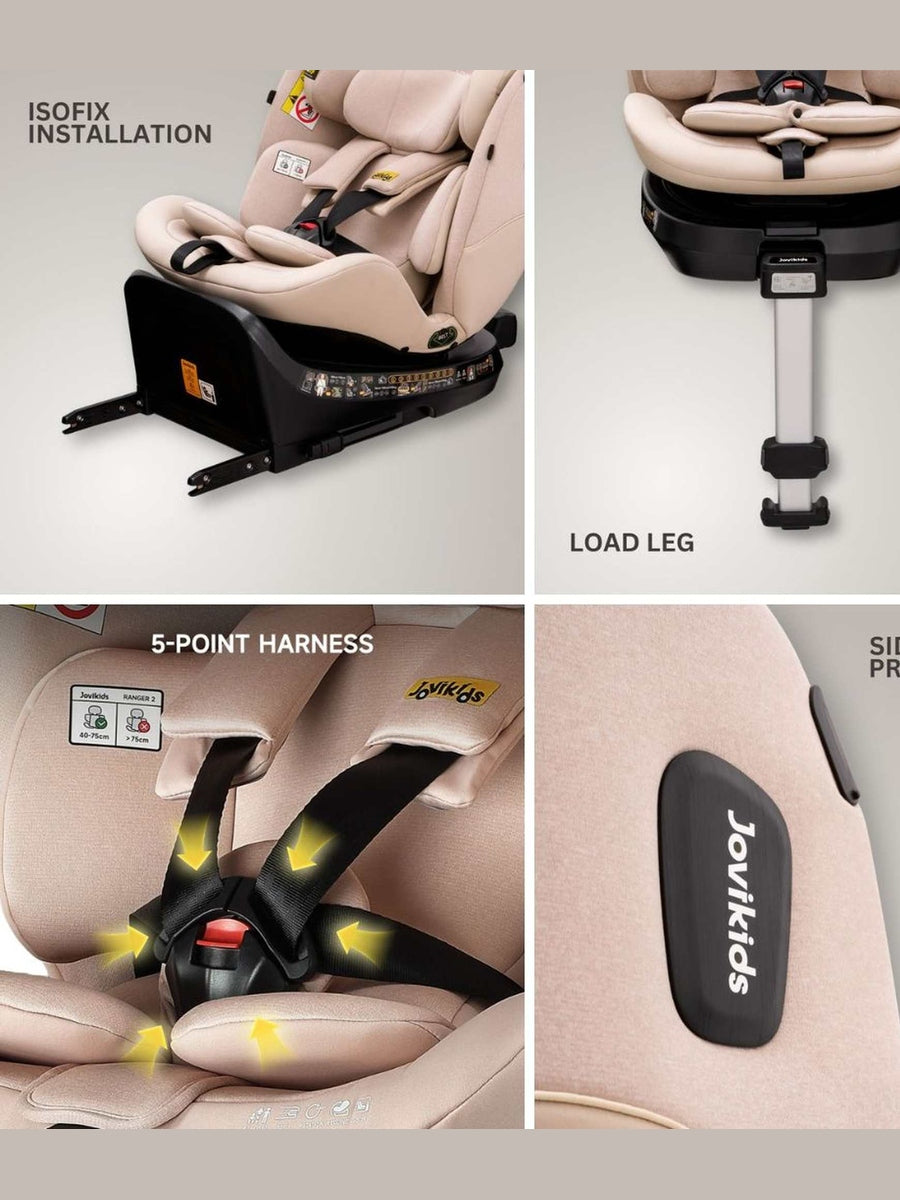 JoviKids Ranger 2 i-Size Car Seat with Leg Extension Cushion - Rosewood Jovikids Mama's Joy
