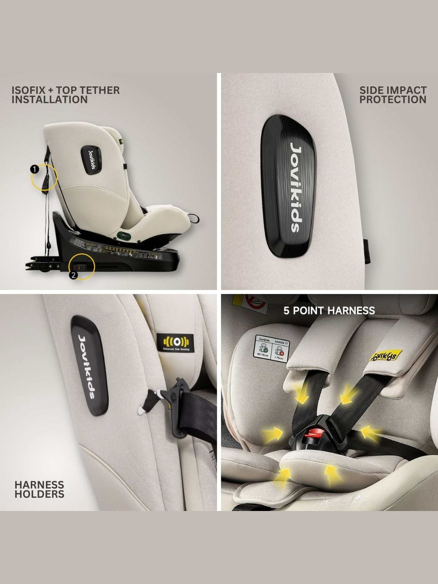 JoviKids Ranger TT 360 Spin ISOFIX Car Seat R129 i-Size Birth to 12 Years Milkstone Jovikids Mama's Joy