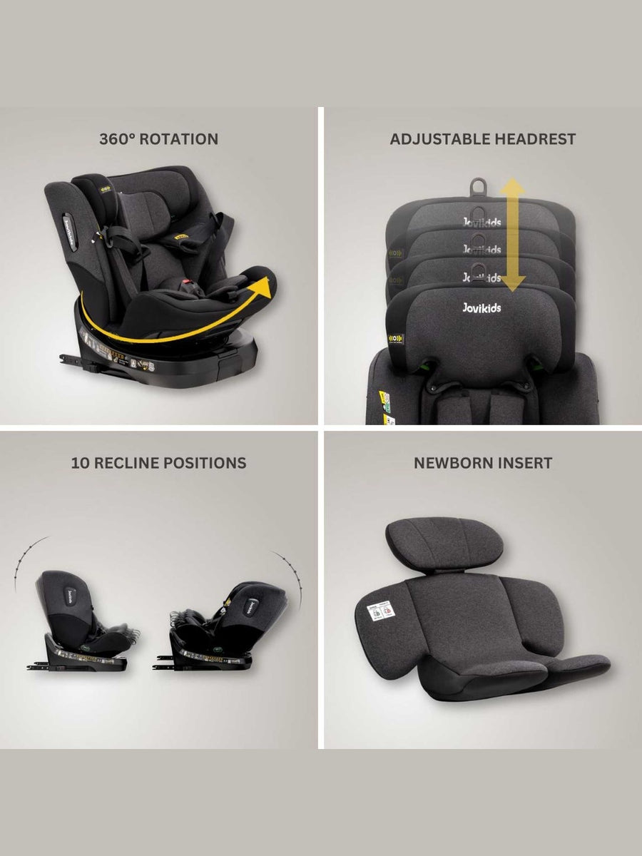 JoviKids Ranger TT Spin 360 Car Seat with ISOFIX - R129 i-Size Birth to 12 Years in Twilight Jovikids Mama's Joy