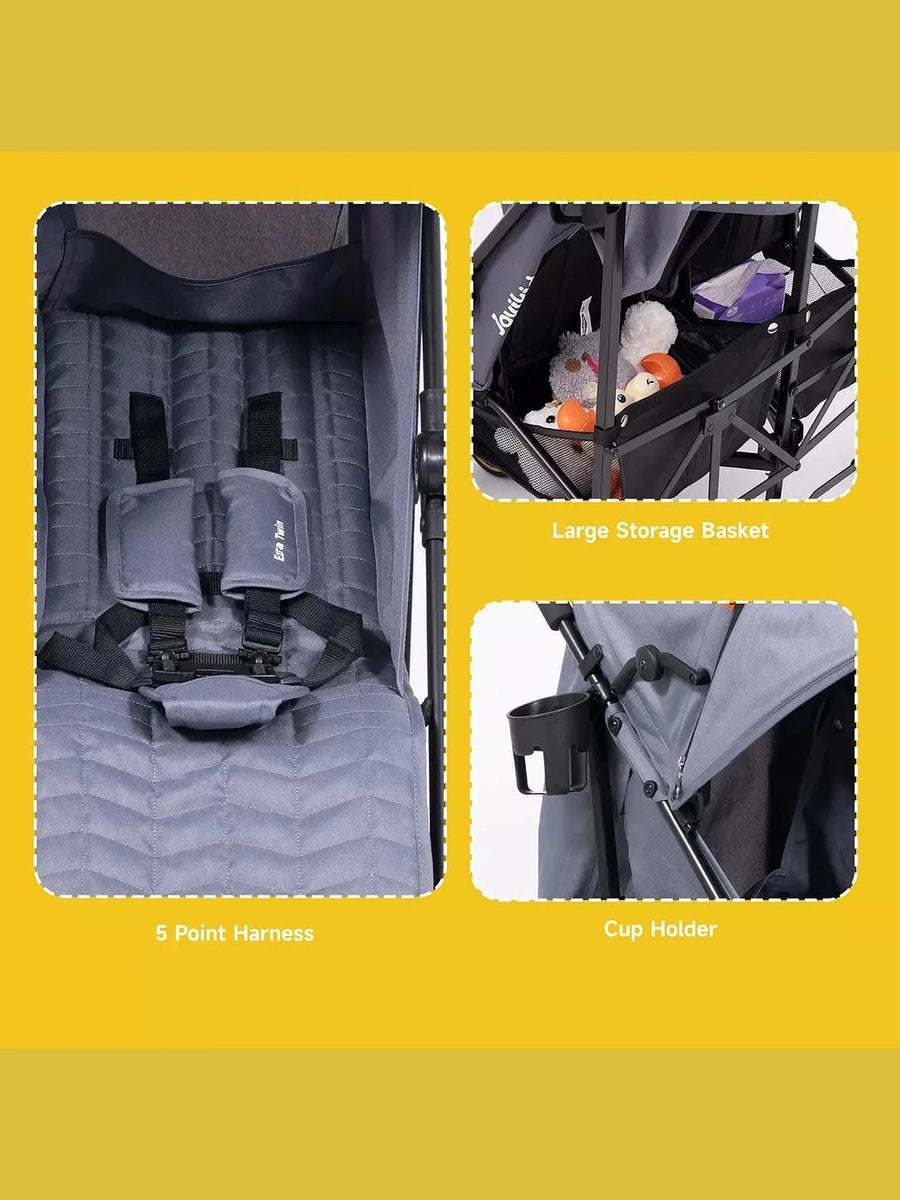 Jovikids Ezra Twin Umbrella Folding Stroller - Quiet Shade Jovikids Mama's Joy