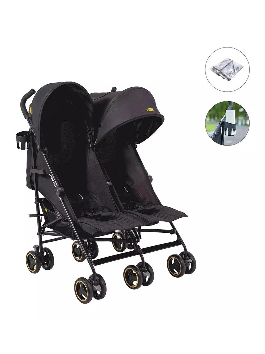 Jovikids Ezra Twin Umbrella Folding Stroller - Shadow Black Jovikids Mama's Joy