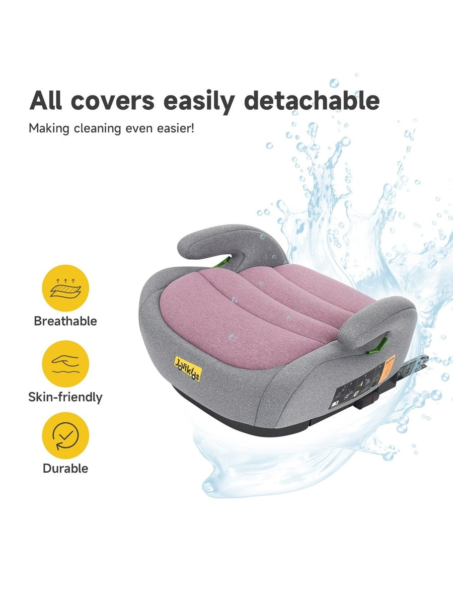 Jovikids OHHO i-Size Car Seat Booster, ISOFIX from 3 to 12 Years- Pink Jovikids Mama's Joy