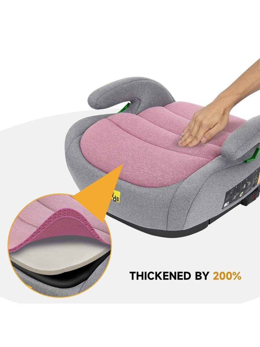Jovikids OHHO i-Size Car Seat Booster, ISOFIX from 3 to 12 Years- Pink